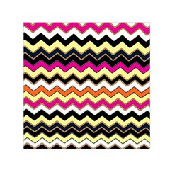 Colorful Chevron Pattern Stripes Pattern Small Satin Scarf (square) by Simbadda