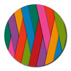 Colorful Lines Pattern Round Mousepads by Simbadda