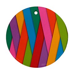 Colorful Lines Pattern Ornament (round)