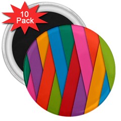 Colorful Lines Pattern 3  Magnets (10 Pack) 