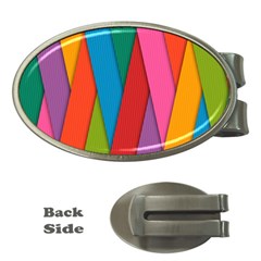 Colorful Lines Pattern Money Clips (oval) 