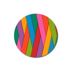 Colorful Lines Pattern Magnet 3  (round)