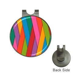 Colorful Lines Pattern Hat Clips With Golf Markers by Simbadda