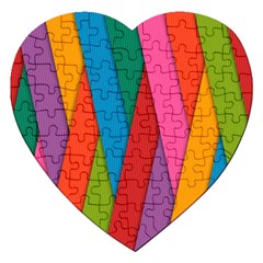 Colorful Lines Pattern Jigsaw Puzzle (heart) by Simbadda