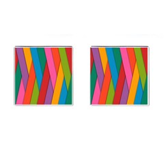 Colorful Lines Pattern Cufflinks (square) by Simbadda