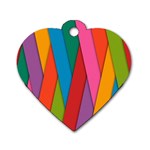 Colorful Lines Pattern Dog Tag Heart (Two Sides) Front