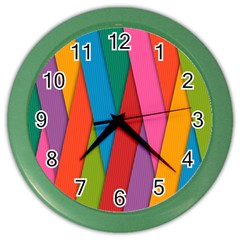 Colorful Lines Pattern Color Wall Clocks