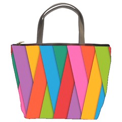 Colorful Lines Pattern Bucket Bags