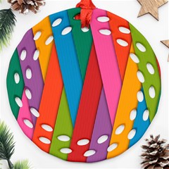 Colorful Lines Pattern Ornament (round Filigree)