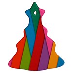 Colorful Lines Pattern Ornament (Christmas Tree)  Front