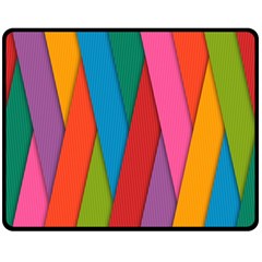 Colorful Lines Pattern Double Sided Fleece Blanket (medium) 