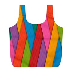 Colorful Lines Pattern Full Print Recycle Bags (l) 