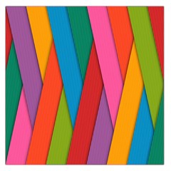 Colorful Lines Pattern Large Satin Scarf (square)