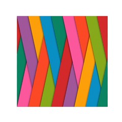 Colorful Lines Pattern Small Satin Scarf (square)