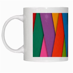 Colorful Lines Pattern White Mugs by Simbadda