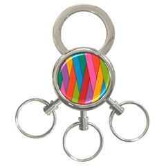 Colorful Lines Pattern 3-ring Key Chains by Simbadda