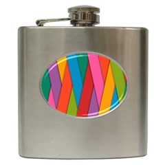 Colorful Lines Pattern Hip Flask (6 Oz) by Simbadda