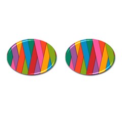 Colorful Lines Pattern Cufflinks (oval) by Simbadda