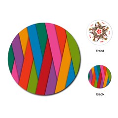 Colorful Lines Pattern Playing Cards (round) 