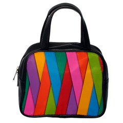 Colorful Lines Pattern Classic Handbags (one Side)