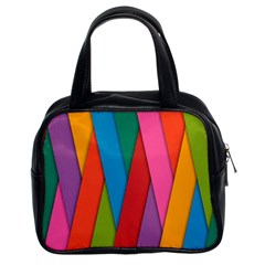 Colorful Lines Pattern Classic Handbags (2 Sides) by Simbadda