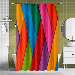 Colorful Lines Pattern Shower Curtain 48  X 72  (small) 