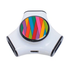 Colorful Lines Pattern 3-port Usb Hub