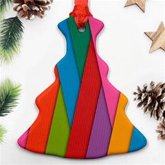 Colorful Lines Pattern Christmas Tree Ornament (two Sides)