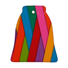 Colorful Lines Pattern Bell Ornament (two Sides)