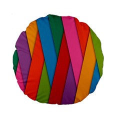 Colorful Lines Pattern Standard 15  Premium Round Cushions