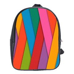 Colorful Lines Pattern School Bags (xl)  by Simbadda