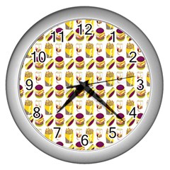 Hamburger And Fries Wall Clocks (Silver) 