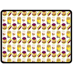 Hamburger And Fries Fleece Blanket (Large) 