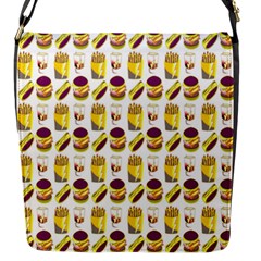 Hamburger And Fries Flap Messenger Bag (S)