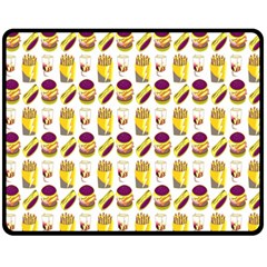 Hamburger And Fries Double Sided Fleece Blanket (Medium) 