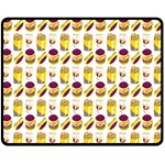 Hamburger And Fries Double Sided Fleece Blanket (Medium)  58.8 x47.4  Blanket Front