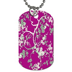 Floral Pattern Background Dog Tag (one Side)