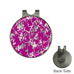 Floral Pattern Background Hat Clips With Golf Markers by Simbadda