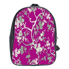 Floral Pattern Background School Bags(large)  by Simbadda