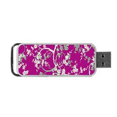 Floral Pattern Background Portable Usb Flash (one Side)