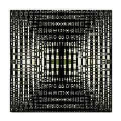 Interwoven Grid Pattern In Green Tile Coasters by Simbadda