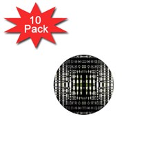 Interwoven Grid Pattern In Green 1  Mini Magnet (10 Pack)  by Simbadda