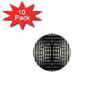 Interwoven Grid Pattern In Green 1  Mini Magnet (10 pack)  Front