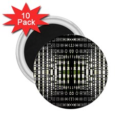 Interwoven Grid Pattern In Green 2 25  Magnets (10 Pack)  by Simbadda