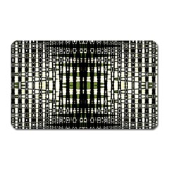 Interwoven Grid Pattern In Green Magnet (rectangular) by Simbadda