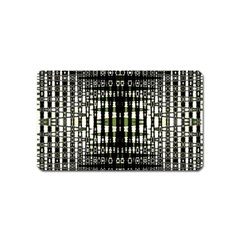 Interwoven Grid Pattern In Green Magnet (name Card) by Simbadda