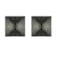 Interwoven Grid Pattern In Green Cufflinks (square) by Simbadda