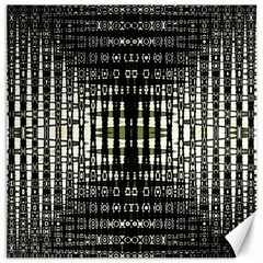 Interwoven Grid Pattern In Green Canvas 16  X 16  