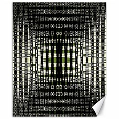 Interwoven Grid Pattern In Green Canvas 16  X 20   by Simbadda