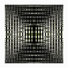 Interwoven Grid Pattern In Green Medium Glasses Cloth (2-side) by Simbadda